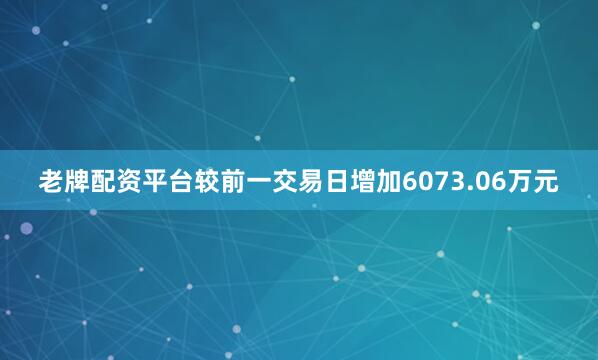 老牌配资平台较前一交易日增加6073.06万元